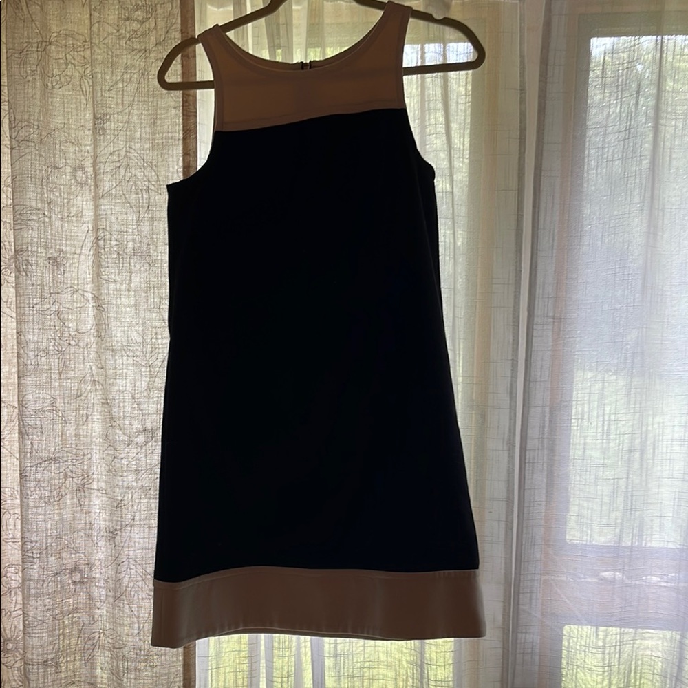 LOFT Black and Brown Halter Sheath Mini Dress